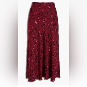 ba&sh Tomy Printed Satin Jacquard Midi Skirt Size XS